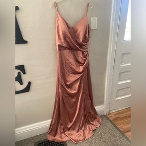 Terracotta spaghetti strap dress